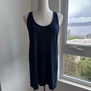 Vince Navy Blue Pima Cotton Blend Tank Top L Large